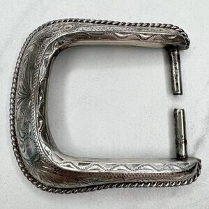 Vintage 1995 Silver Tone Simple Western Style Belt Buckle